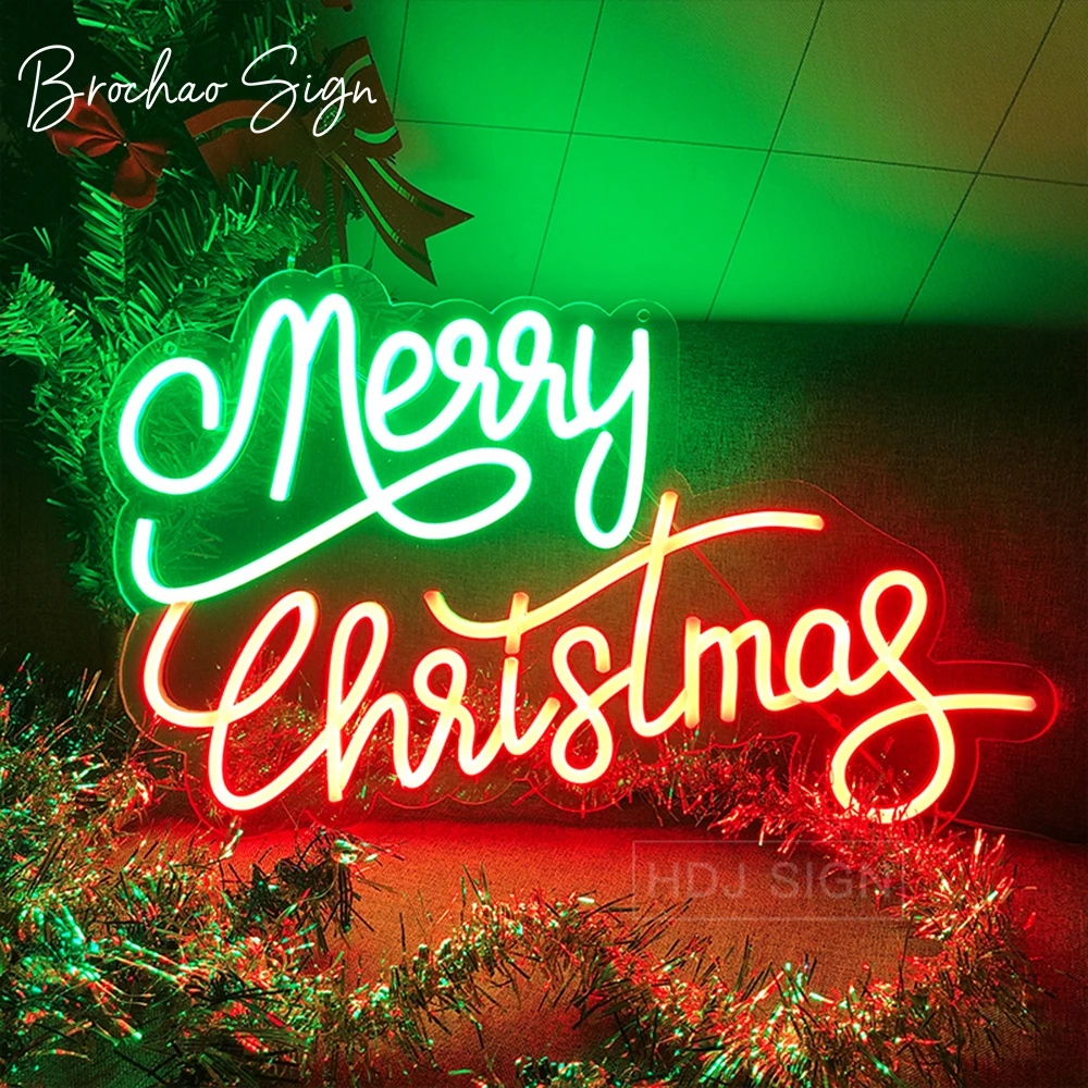Merry Christmas Neon Burcu Neon ışıkları Noel Dekorasyon 2023 2022 Noel Ev Ev Odası Dükkanı Mağaza Bar Parti Duvar Dekor