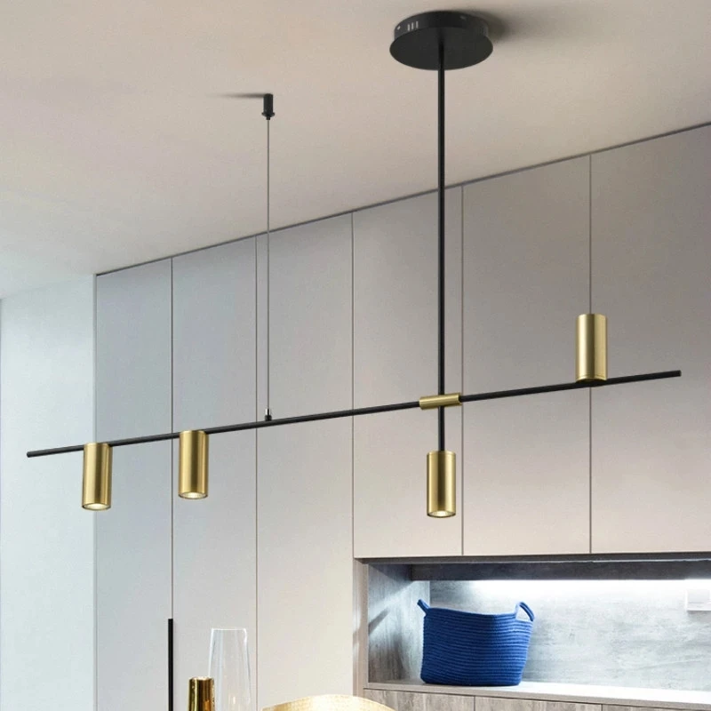 Modern LED kolye ışıkları asılı lambalar avizeler mutfak yemek odası armatür armatür cilalar altın ışık Metal dekor ev