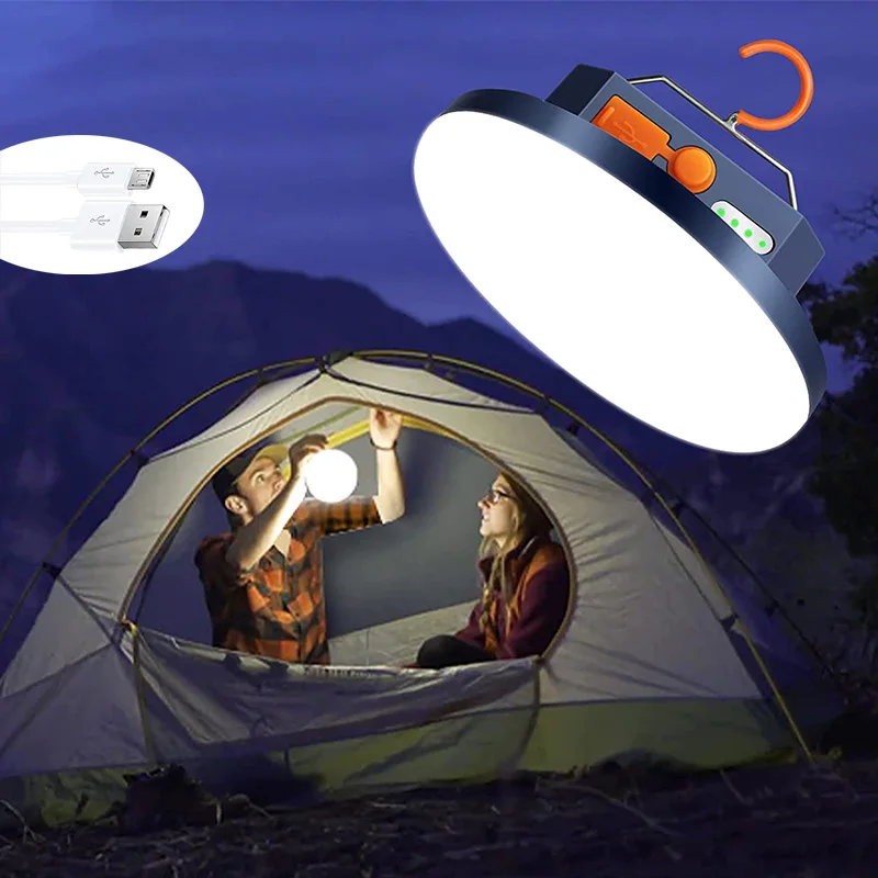 LED kamp ışık USB Şarj edilebilir Taşınabilir kamp feneri Kanca İle su Geçirmez Çadır Lambası Açık Yürüyüş Acil Aydınlatma