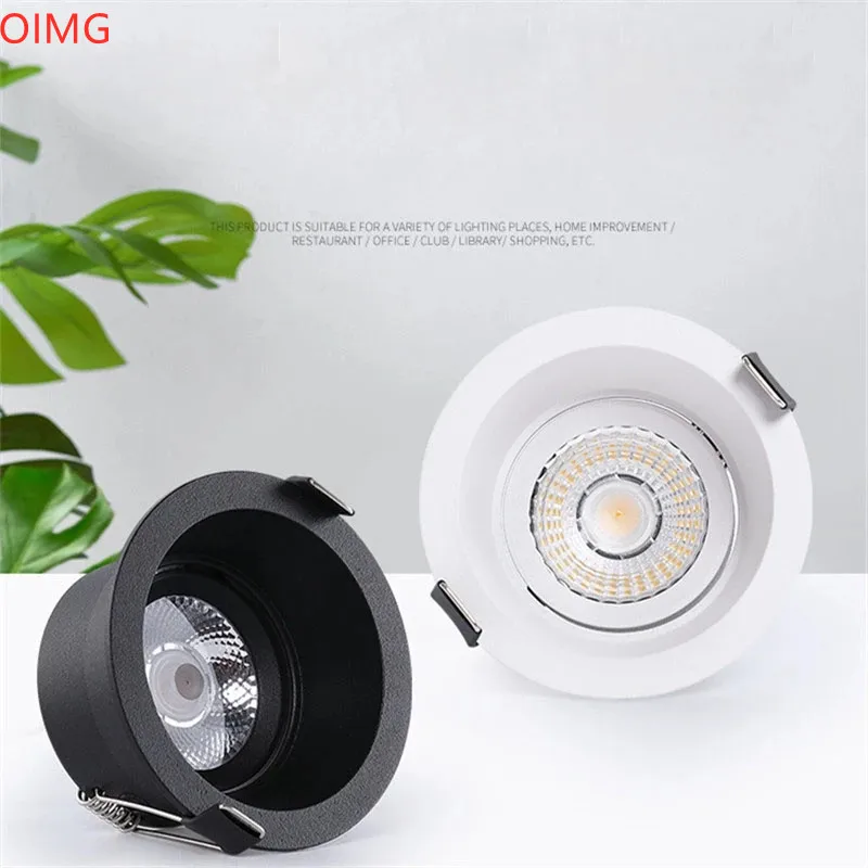 Kısılabilir açı ayarlanabilir parlama Önleyici LED COB gömme aydınlatma 20W 18W 15W 12W 9W 7W tavan lambası Spot ışık AC85-230V