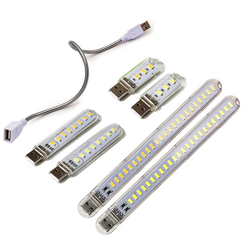 Mini USB kitap ışıkları DC5V 3 leds 8 leds 24 leds USB okuma lambası taşınabilir gece ışıkları güç bankası Powered Ultra parlak kamp ampul