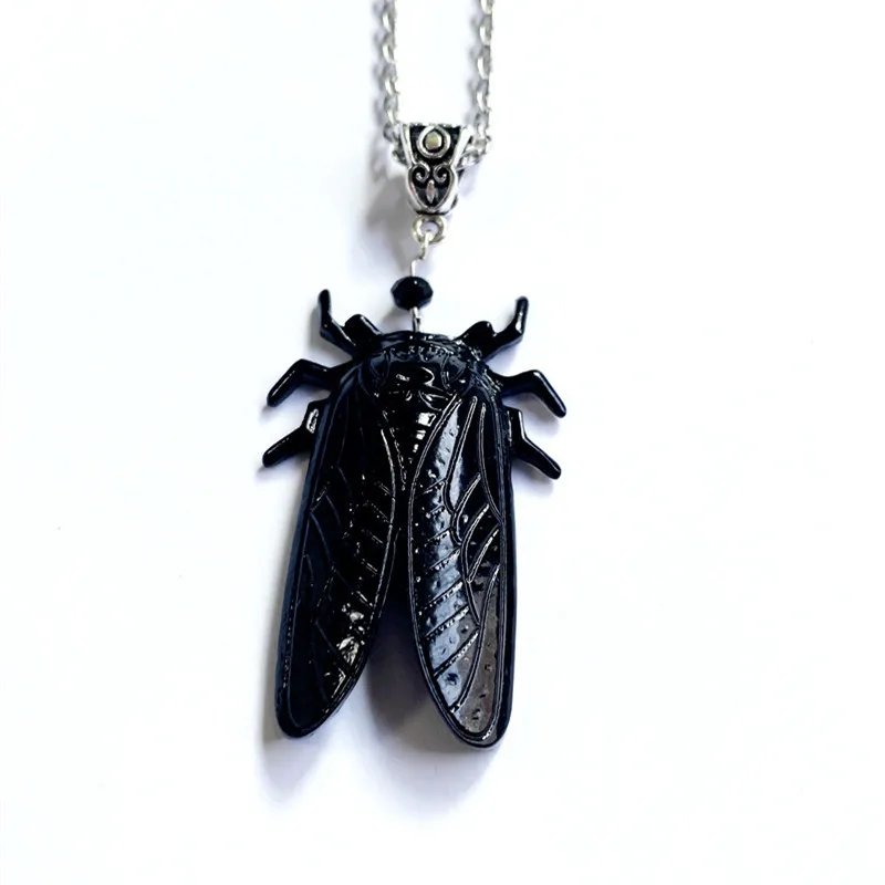 Gotik Punk Ağustosböceği Kolye Ürpertici Böcek Unisex erkek Kolye Hediye Kolye Cadılar Bayramı Takı Entomologist Hediye
