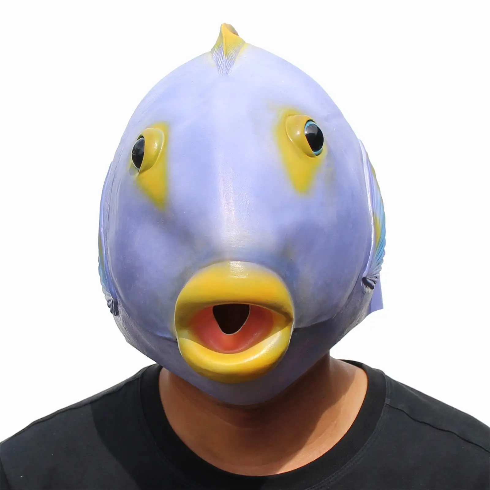 Tropikal Balık Hayvan Maskesi Balık Kostüm Maske Yenilik Cadılar Bayramı Kostüm Partisi Lateks Hayvan baş maskesi