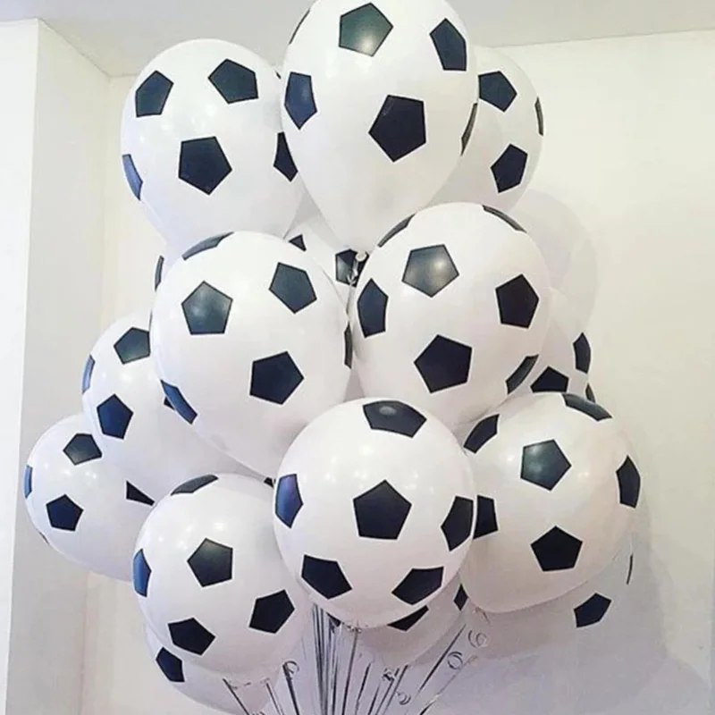 20 adet 12 inç Futbol Balonlar Futbol Helyum Lateks Balon Siyah Yeşil Çocuk Doğum Günü Partisi Dekoru Spor Karşılamak Süslemeleri Globos