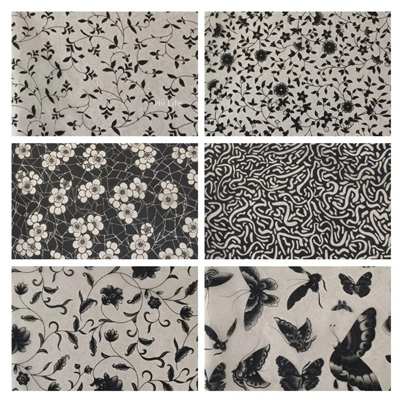 1 ADET Çömlek Sanat Siyah Transfer Kağıdı Sır Sıraltı Çiçek Kağıt Jingdezhen Seramik süslü çıkartmalar DIY Polimer Kil Araçları