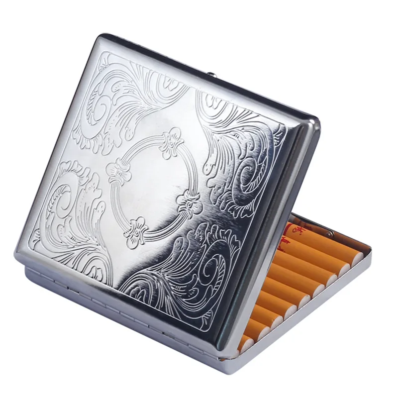 20 Adet Metal Sigara Durumda Taşınabilir Anti-basınç Sigara Durumda erkek Kaba Sigara saklama kutusu Araçlar erkekler için