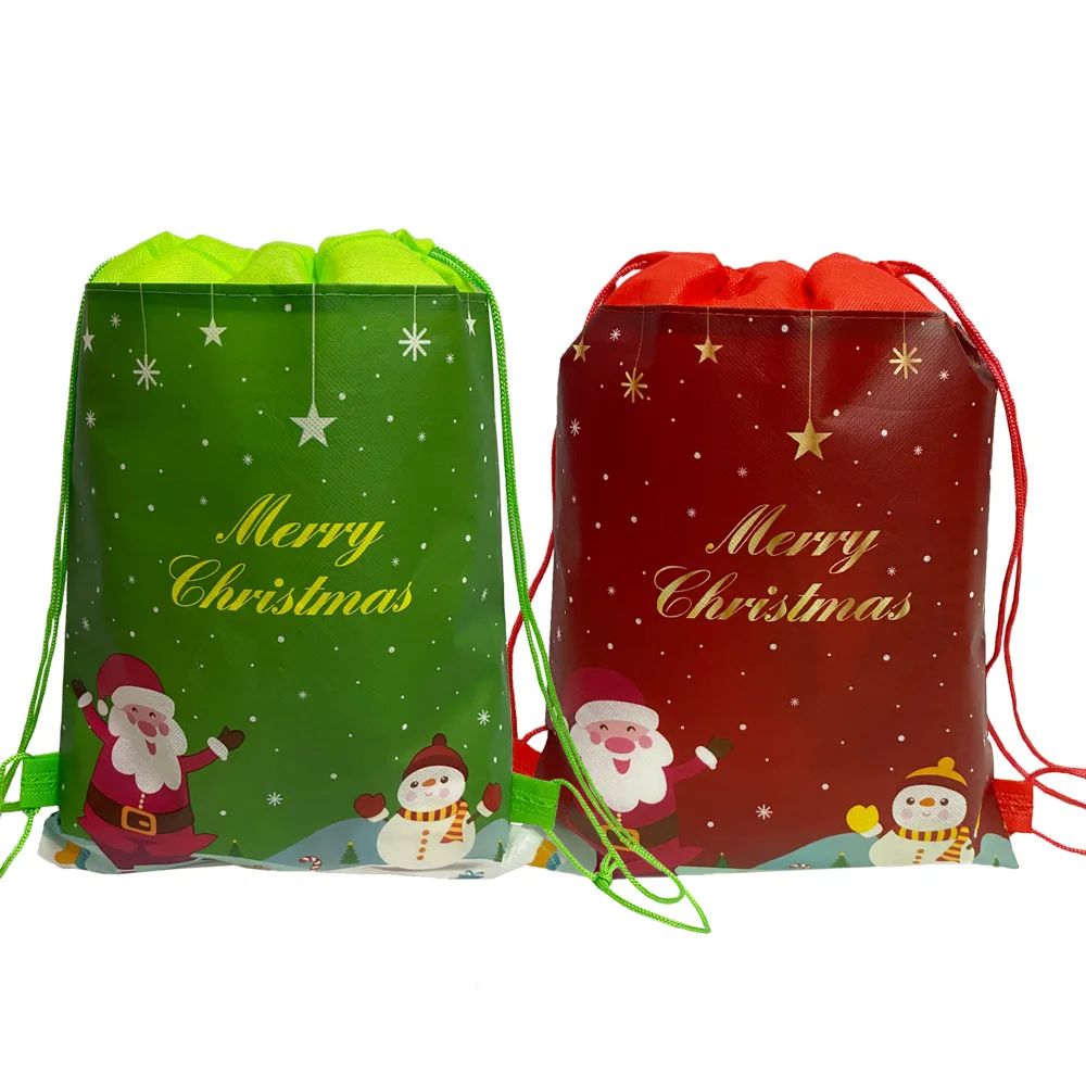 LBSISI Ömrü 1000 noel hediyesi Çanta dokunmamış Kumaş Şeker Çerez Nugatları Ambalaj Noel Yeni Yıl Partisi İpli Çanta