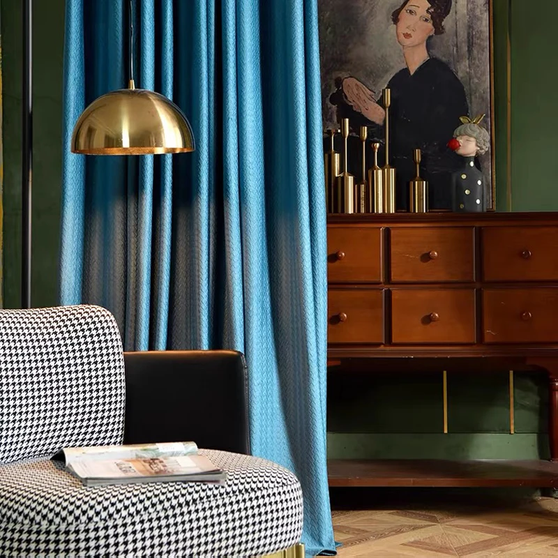 Ev İç Dekorasyon Vintage Kabartma Kadife pencere karartma perdeleri Perdeler Yatak Odası Oturma Odası Daire İçin