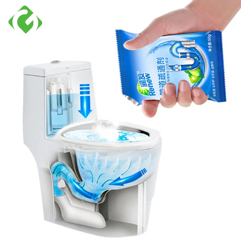 Güçlü lavabo tahliye temizleyicileri Sopa kanalizasyon dekontaminasyon deodorant mutfak tuvalet küvet kanalizasyon temizleme tozu 50g / pac
