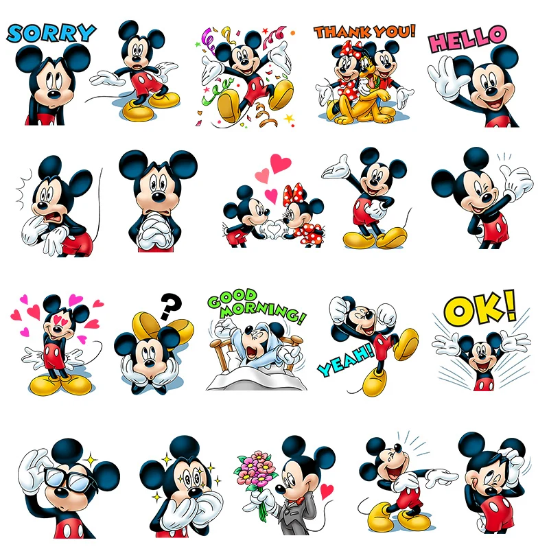 Disney Demir On Yamalar Mickey Mouse Çizgili Termo Çıkartmalar giysi ısı Transferi Eriyebilir Etiket Özel Yama