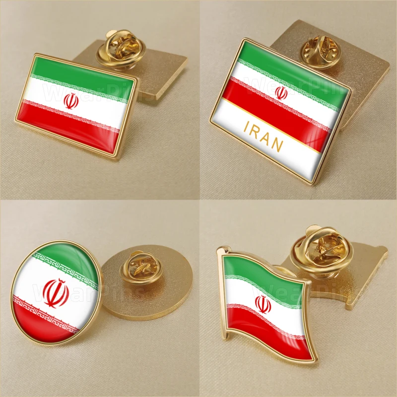 Arması İran İranlılar Harita Bayrağı Ulusal Amblemi Ulusal Çiçek Broş Rozetleri Yaka İğneler