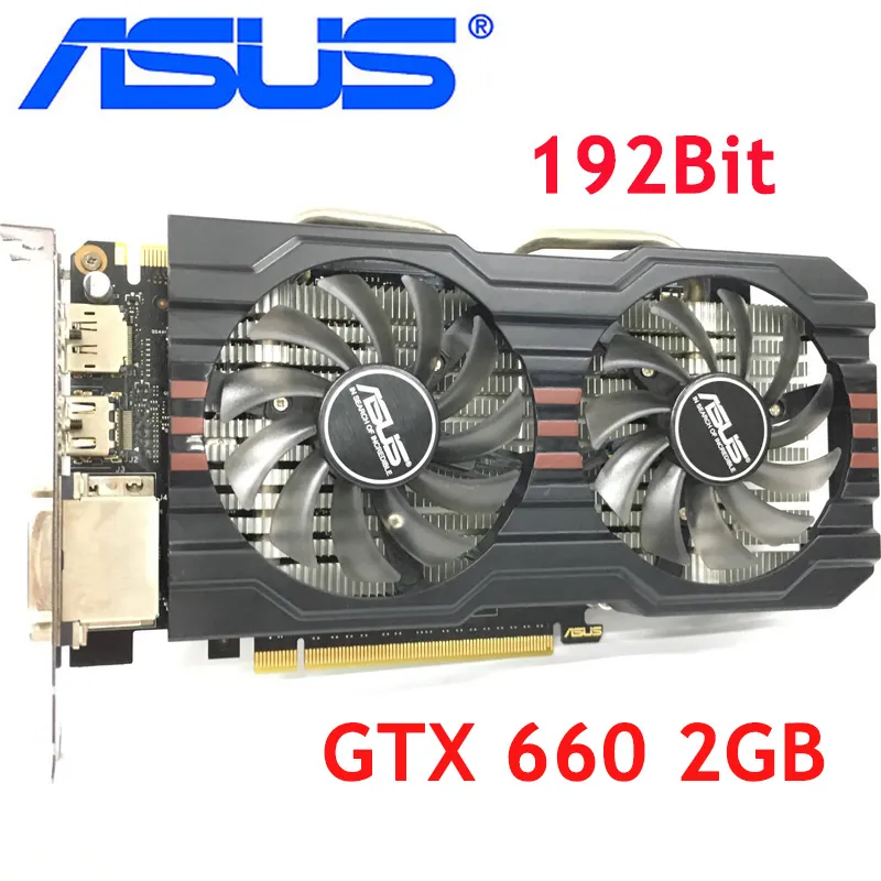 ASUS Ekran Kartı GTX 660 2GB 192Bit GDDR5 Grafik Kartları nVIDIA Geforce GTX660 Kullanılan VGA Kartları daha güçlü GTX 750 Ti