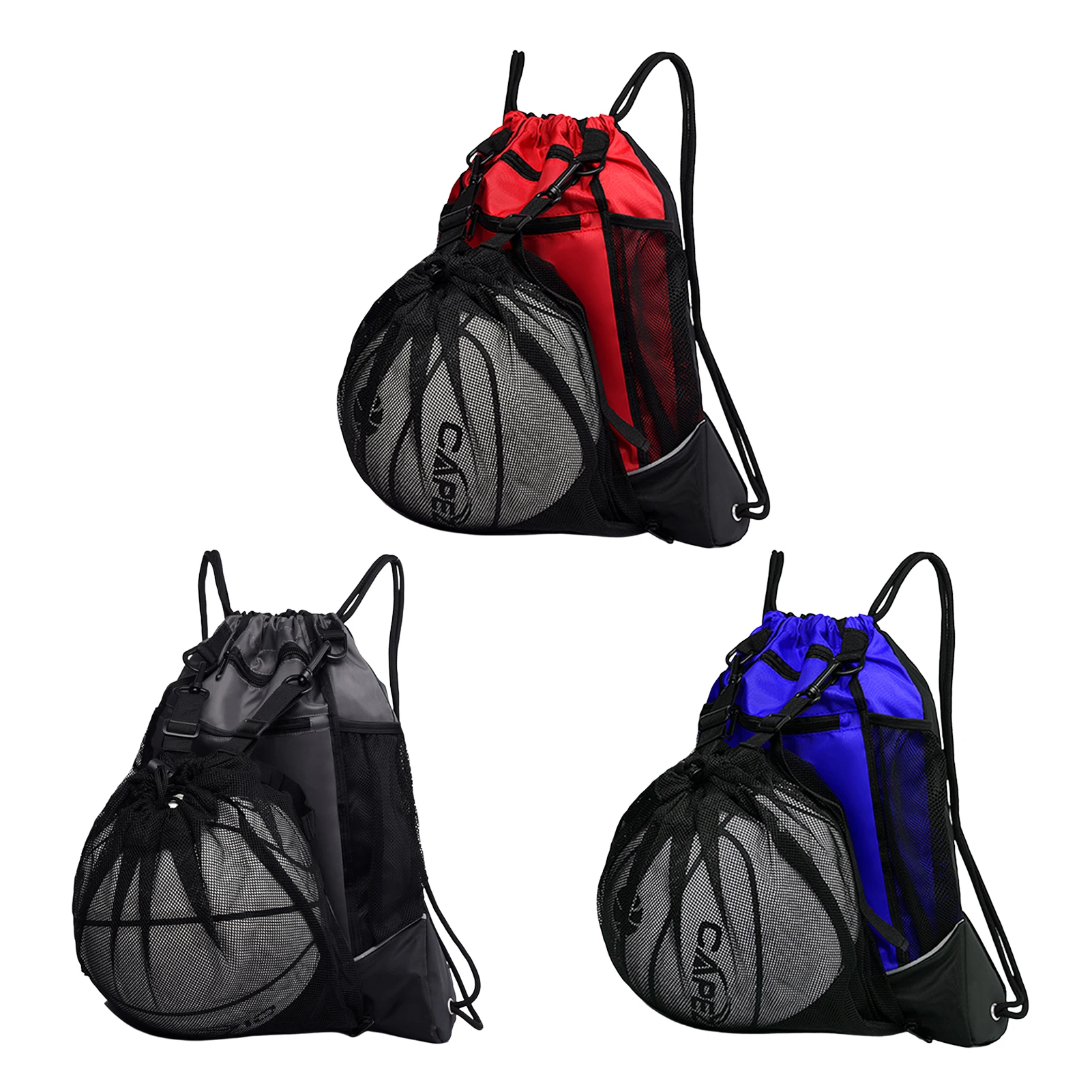 İpli Su Geçirmez Basketbol Sırt Çantası Taşınabilir Sırt Çantası spor çanta Ayrılabilir Topu Örgü Çanta Gizli Örgü Çanta Seyahat Çantası