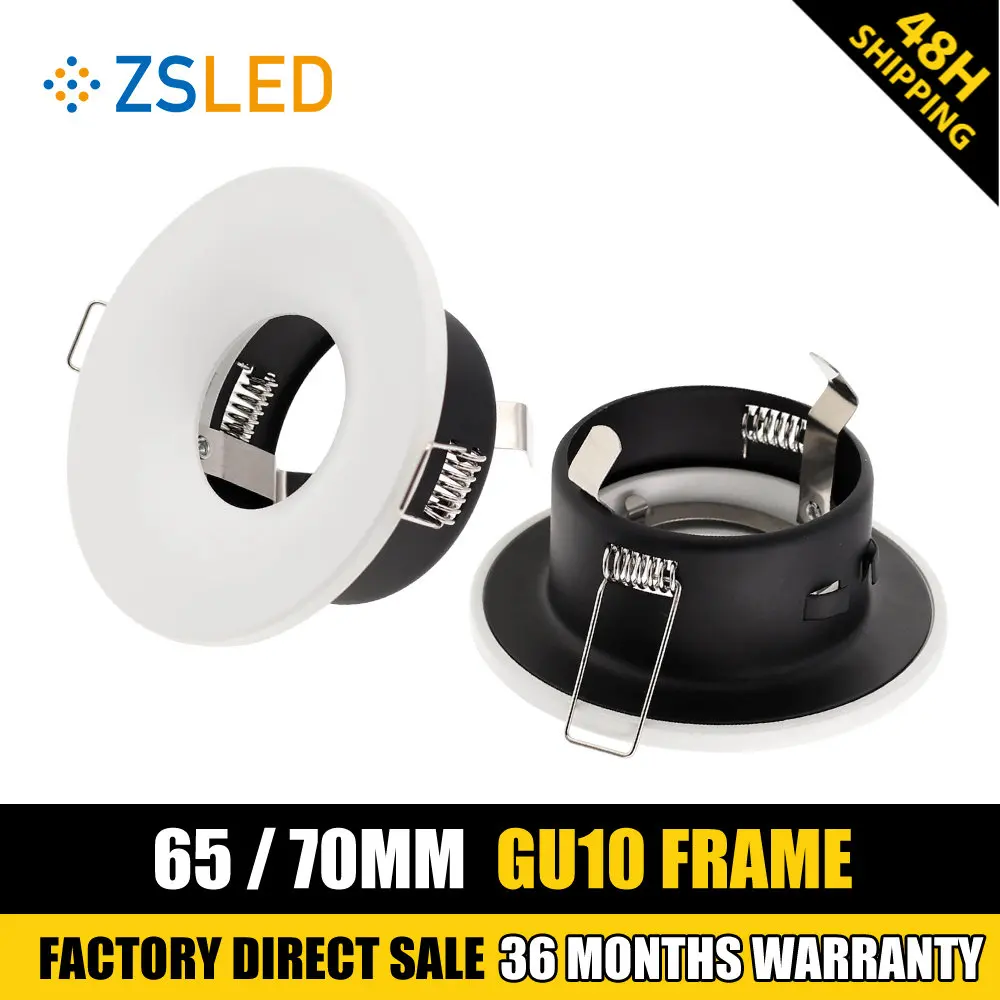 Siyah beyaz yuvarlak gömme LED tavan ışık çerçevesi MR16 GU10 ampul fikstür Downlight tutucu GU10 spot ışık uydurma konut için