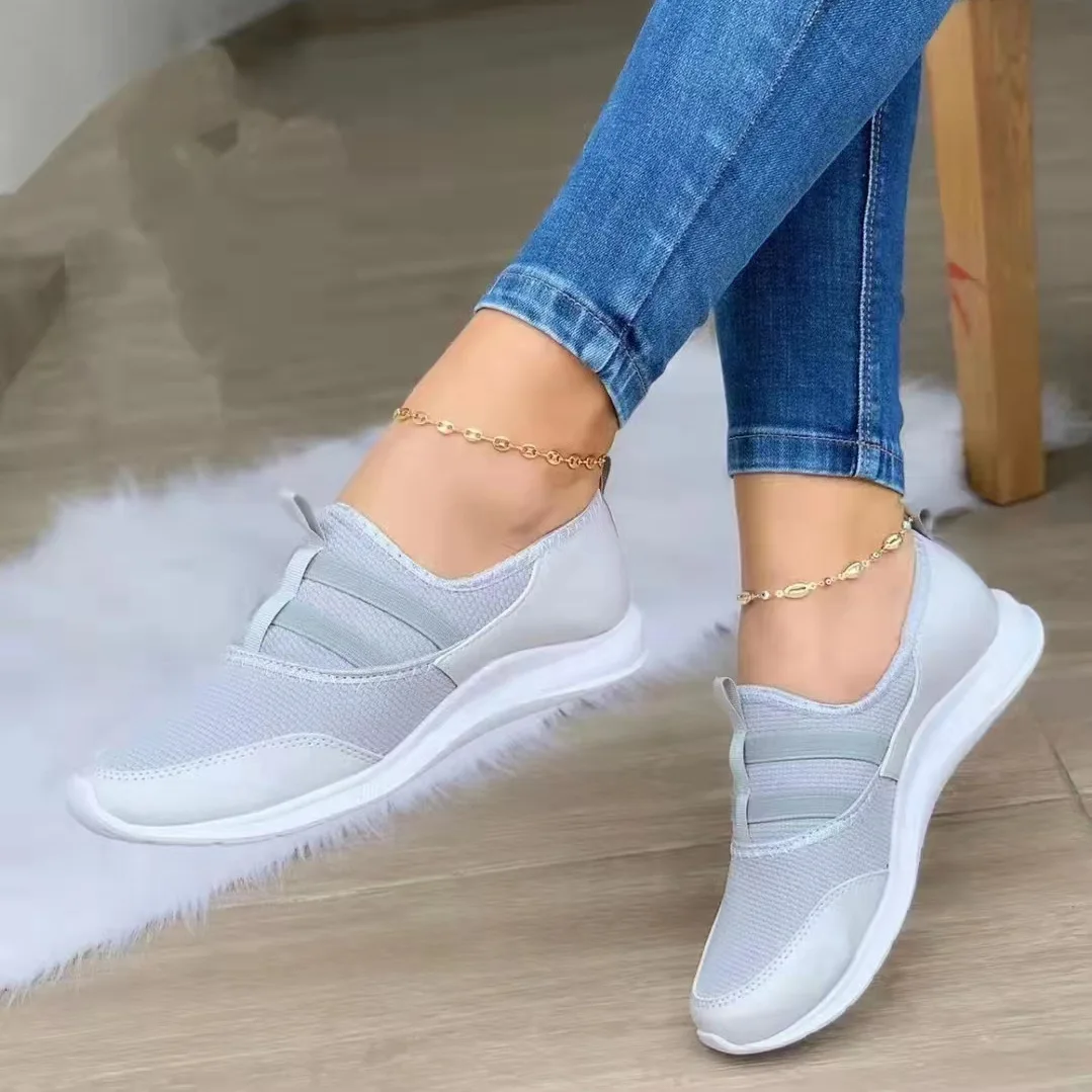 Bayanlar rahat ayakkabılar 2022 Yeni Yaz Örgü Nefes Sneakers Bir Pedal Düz Hafif ve Rahat Yürüyüş spor ayakkabı Zapatillas