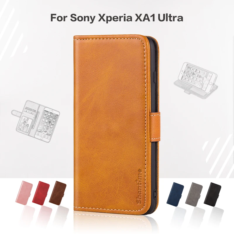 Flip Kapak Sony Xperia XA1 Ultra İş Kılıf Deri Lüks Mıknatıs Cüzdan Kılıf Sony Xperia XA1 Ultra Telefon Kapak