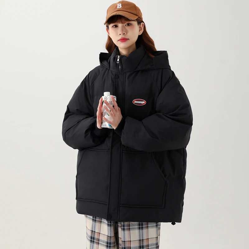 Kış kadın yeni 2022 aşağı pamuklu ceket kadın Kore versiyonu gevşek kalınlaşmış kapşonlu büyük boy sıcak kış parka kadın
