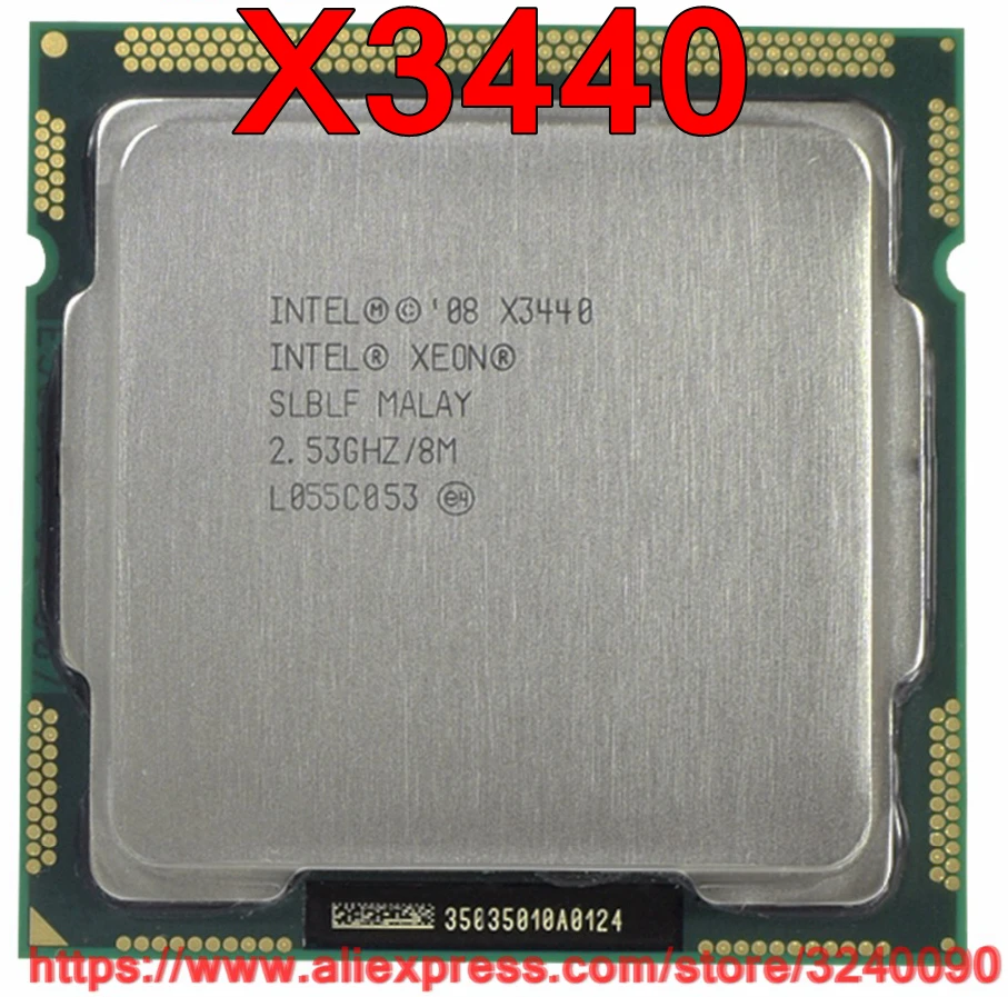 Orijinal Intel Xeon X3440 Quad Core 2.53 GHz LGA1156 8 M Önbellek 95 W Masaüstü CPU ücretsiz kargo speedy dışarı gemi