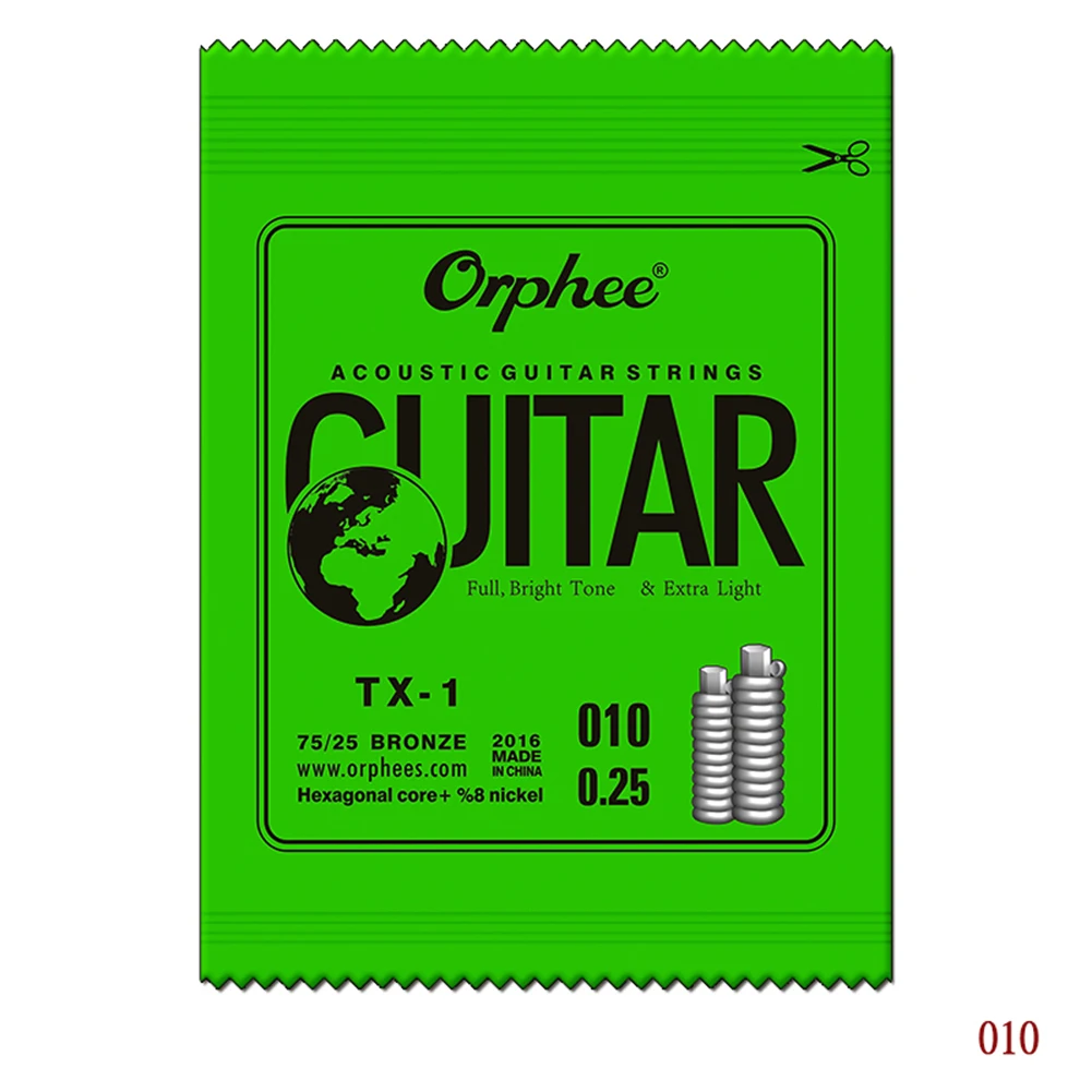 1 adet Akustik Gitar Dizeleri Halk Altıgen Karbon Çelik Metal Dize Orphee TX Serisi Gitar Parçaları Ve Aksesuarları