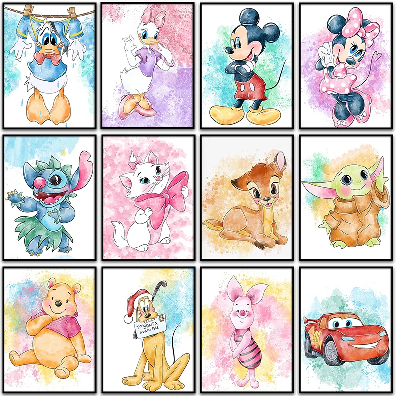 5D DİY Elmas Boyama Disney Mickey Mouse Marie Kedi Bambi Ev Dekor Tam Yuvarlak ve Kare Elmas mozaik nakış Çapraz dikiş