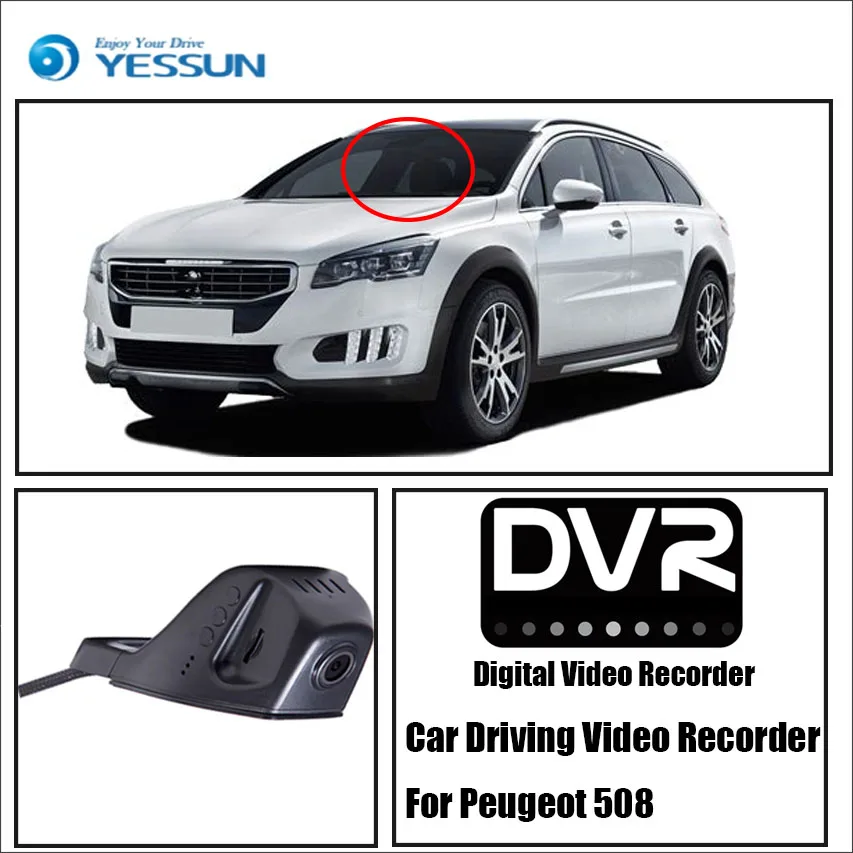 YESSUN araba dvr'ı Dijital Video Kaydedici Peugeot 508 ıçin Ön kamera dash Değil Ters park kamerası HD 1080 P