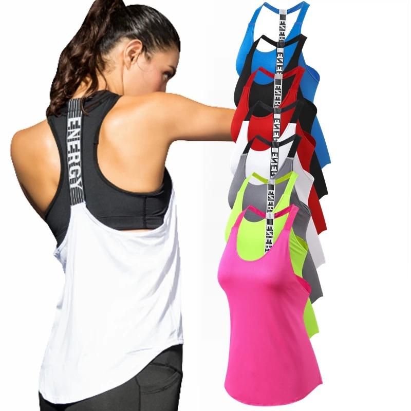 Kadın Yoga Gömlek T-Backless Gevşek Kolsuz Spor Gömlek Spor Egzersiz Kırpma Üstleri Gömlek Yelek Çabuk Kuruyan Kadın Spor