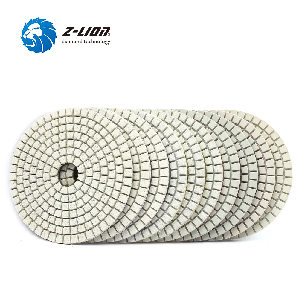 Z-LION 10 adet 4 İnç Islak Elmas Parlatma Pedi granit Mermer Beton İçin Açı Öğütücü Granit Parlatma Aracı aşındırıcı Tekerlek