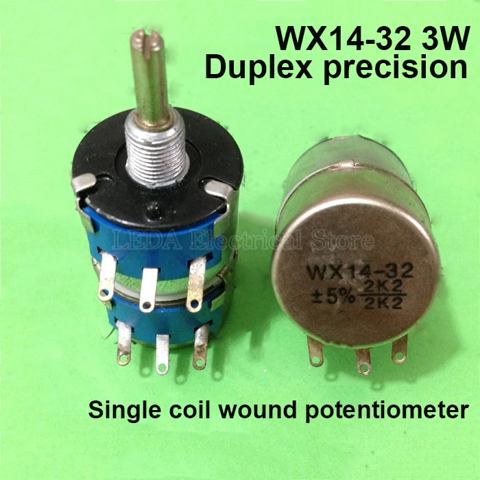 1 Adet WX14 - 32 3W çift hassas tek bobin yara potansiyometre direnci 1K 2K2 4K7 10K