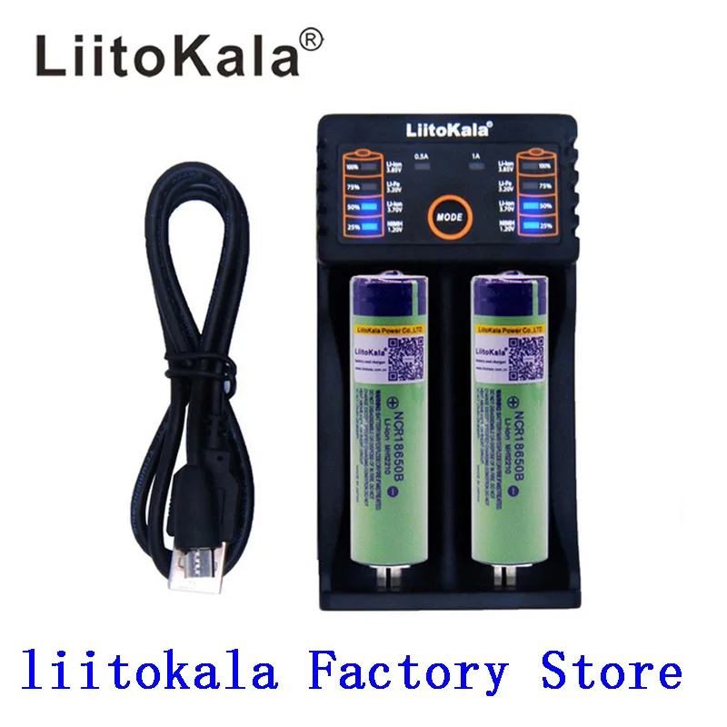 2 adet Liitokala 3.7 V 3400 mAh 18650 Li-İon şarj edilebilir pil (PCB YOK) + Lii-202 USB 26650 18650 AAA AA akıllı şarj cihazı