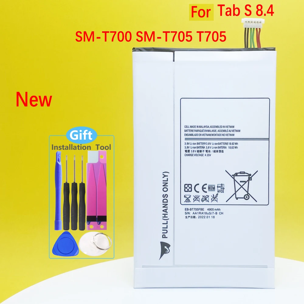 YENİ EB-BT705FBC EB-BT705FBE tablet bataryası GALAXY Tab S 8.4 İçin SM-T700 SM-T705 T705 4900mAh