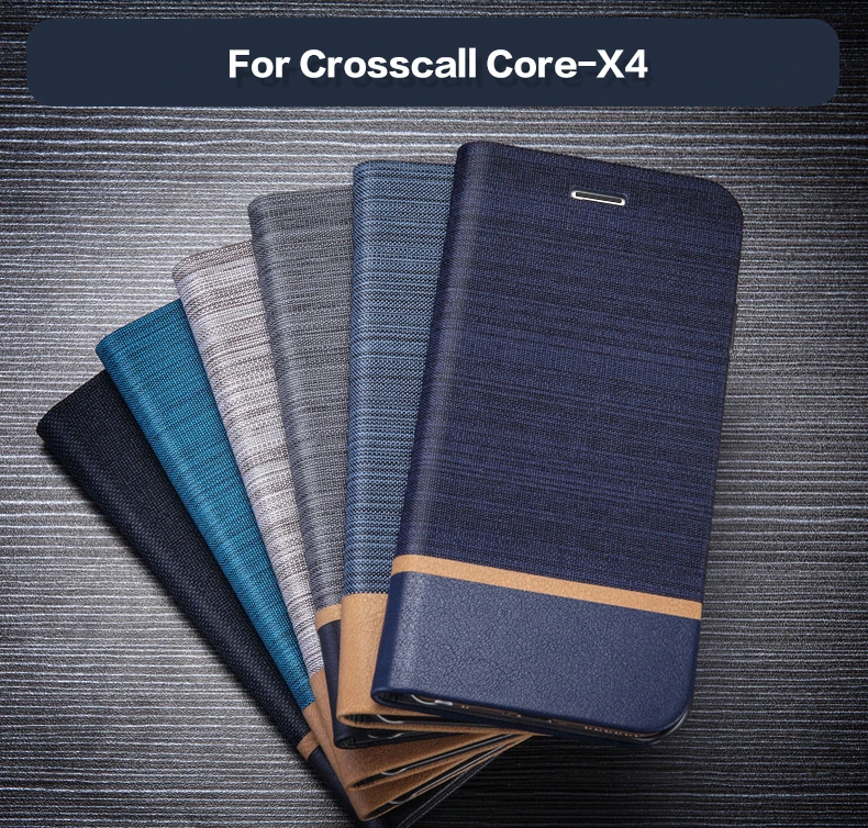 PU deri cüzdan Kılıf Crosscall Core-X4 İş telefon kılıfı İçin Crosscall Core-X4 Gitmek Kitap Çantası Yumuşak Silikon arka kapak