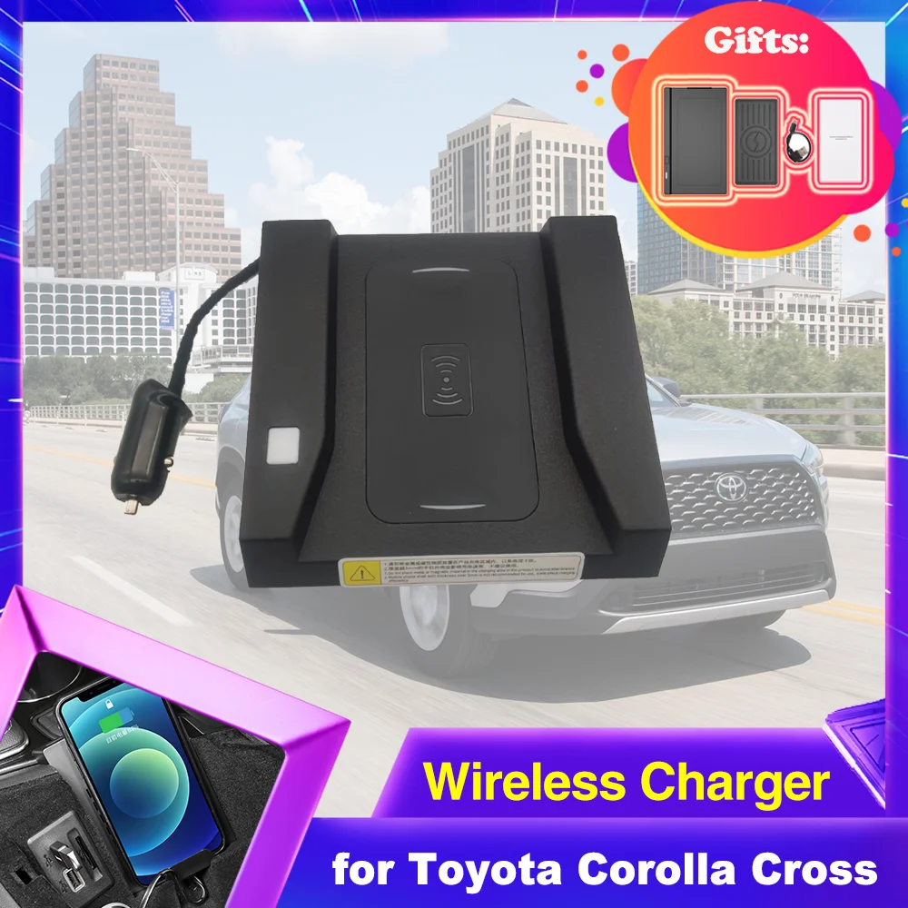 15W Araba Kablosuz Şarj Pedi Toyota Corolla Cross için XG10 2022 2023 2024 Telefon Hızlı Şarj Plakası İstasyonu Aksesuarları iPhone