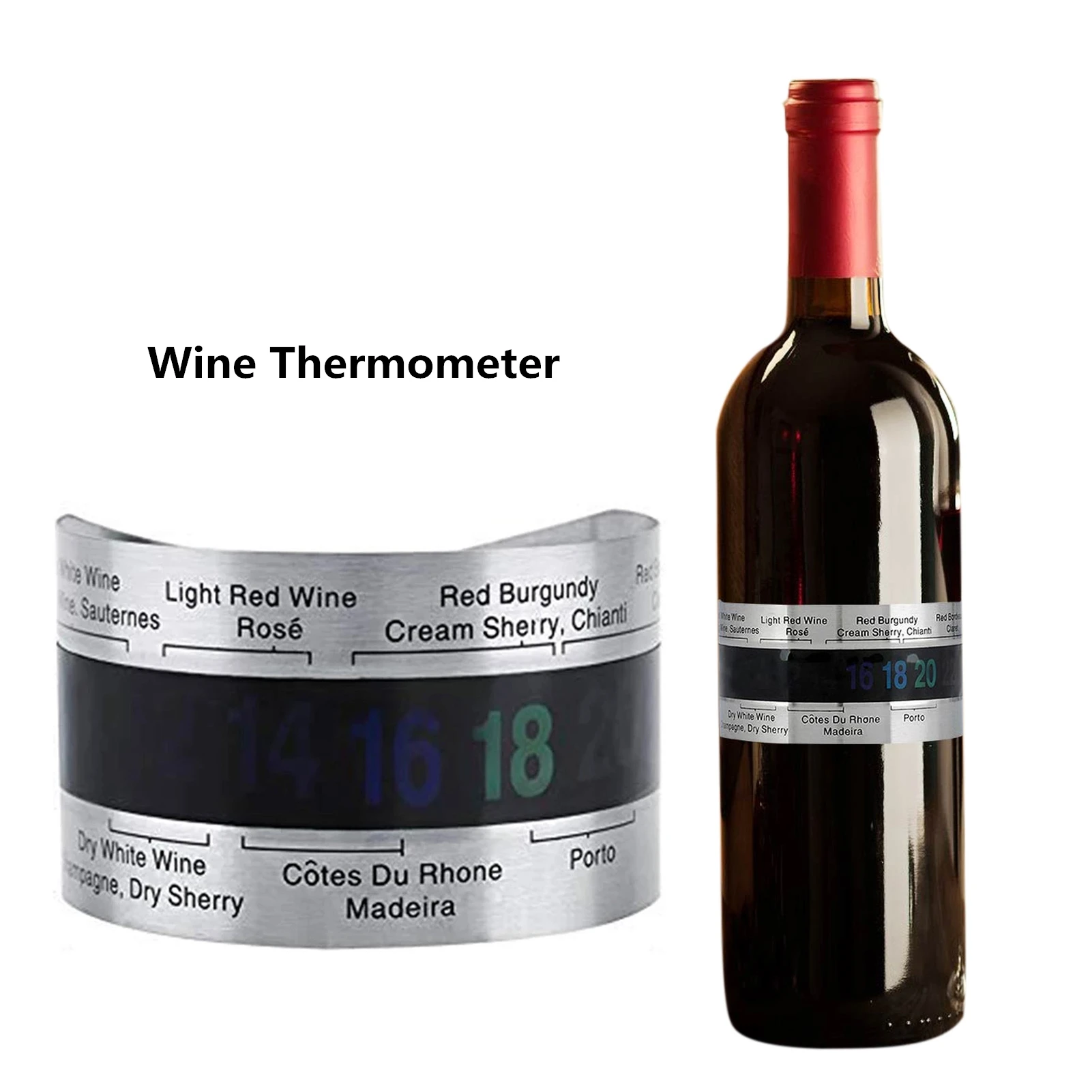 Şarap Yaka Termometre Bar İçecek Aracı Akıllı Şişe Yapış Termometre lcd ekran Klip Sensörü Şampanya Bira Kırmızı Şarap