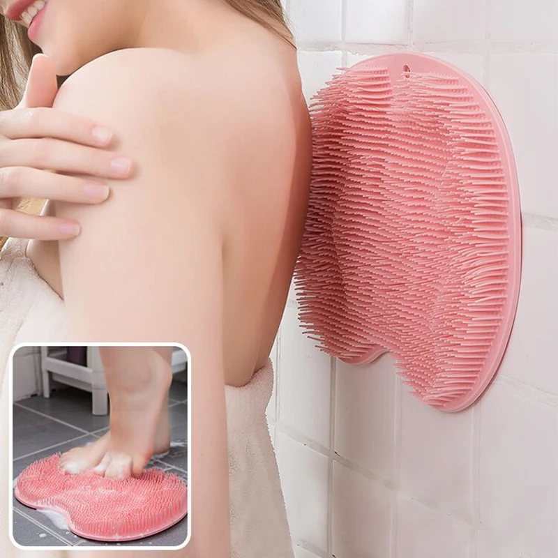 Peeling Duş Masaj Kazıyıcı Banyo kaymaz Banyo Paspas Geri Masaj Fırçası Silikon Ayak Yıkama Vücut Banyo Temizleme Aracı
