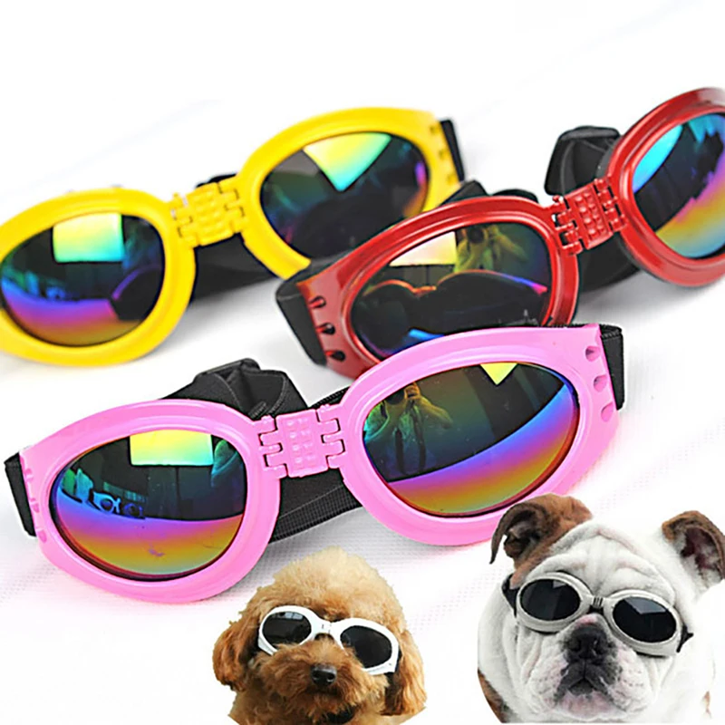 1 adet Pet Köpek Güneş Gözlüğü Yaz Rüzgar Geçirmez Katlanabilir Güneş Koruyucu Anti-Uv Gözlük Moda Pet Malzemeleri Fotoğraf Prop Köpek Aksesuarları