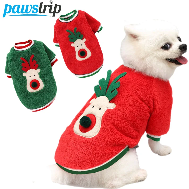 Noel Köpek Giysileri Küçük Köpekler için Kış Köpek Ceket Köpek Giysileri Kazak Sıcak Pet Noel Giysileri Fransız Bulldog