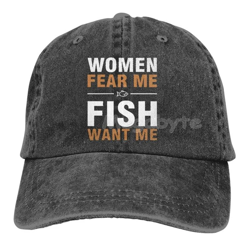 Kadın Korku Bana Balık Istiyorum beyzbol şapkası Yıkanmış Ayarlanabilir Pamuk Unisex Spor Baba Şapka Kamyon Şoförü kovboy şapkası
