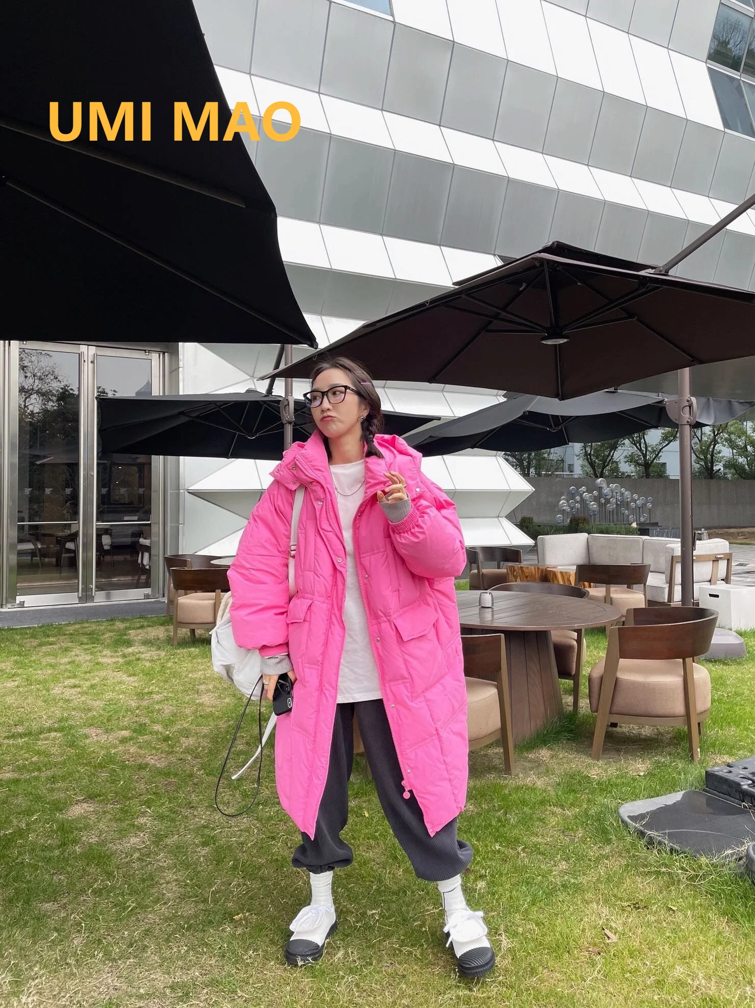 UMİ MAO Yeni şişme ceket kadınlar Sıcak Orta uzunlukta Tasarım Niş Şeker Renk Gevşek Kore Batı Tarzı Kış Gelgit Y2K