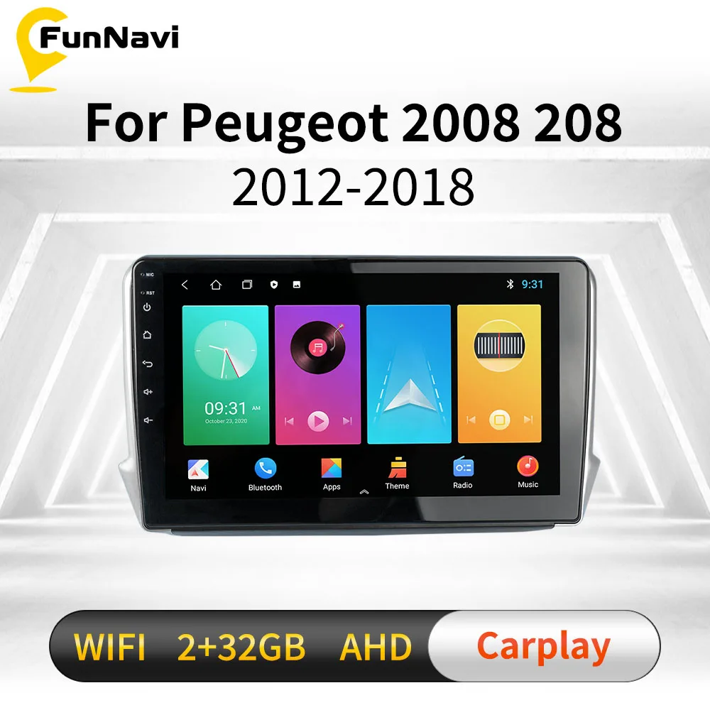 2 Din araba android radyosu Stereo Peugeot 2008 208 2012-2018 İçin 10.1 
