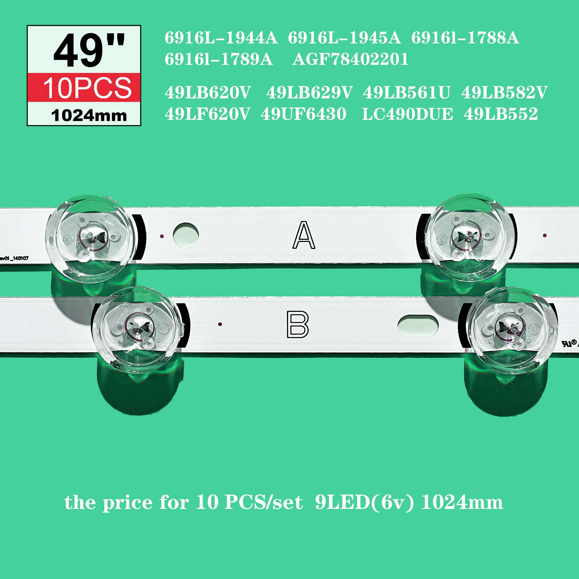 Yeni 10 adet set LED şerit değiştirme LİG TV 49LF5500 ınnotek DRT 3.0 49 inç A B tipi 6916L 1944A 1945A 6916L-1788A 1789A