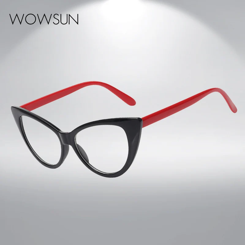 WOWSUN Yeni Marka Kedi Gözler Güneş Gözlüğü Gözlük Kişiselleştirilmiş Renkli Güneş Gözlüğü Eğilim Yönlü Şeffaf Lens Güneş Gözlüğü UV400