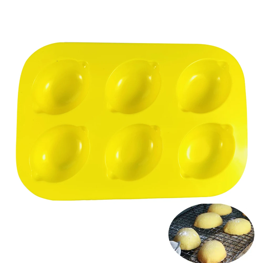 6 Kavite Limon Şekli Gıda Sınıfı Silikon Kalıplar Kek Dekorasyon Araçları Bakeware Fransız Tatlı Mousse Kek Kalıbı Pişirme Kapları