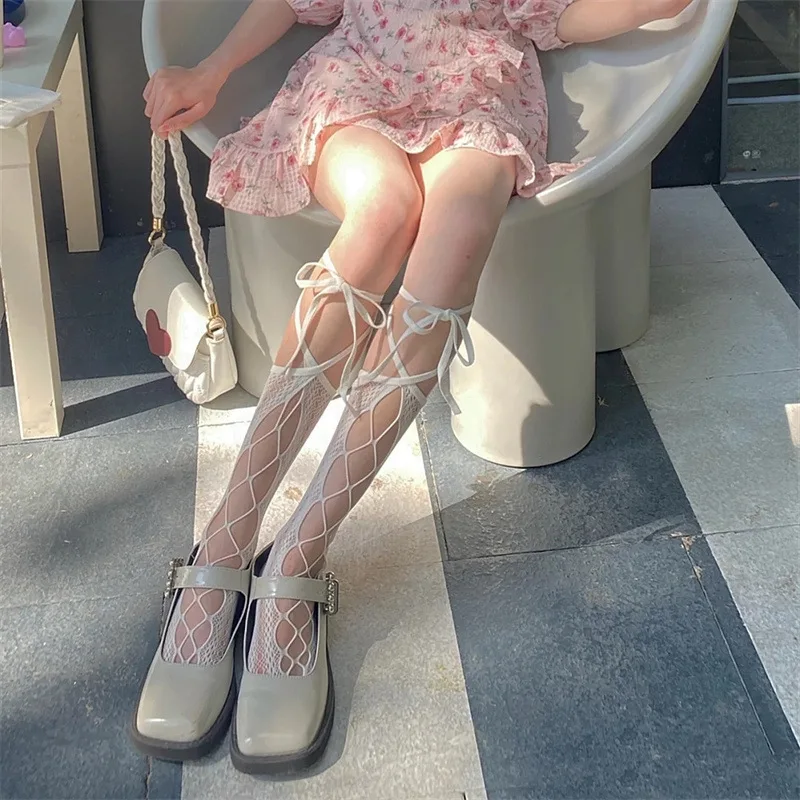 Tatlı Beyaz Dantel Hollow Dantel Jakarlı Jk Buzağı Çorap Japon Kawaii Lolita Kız Tüp Çorap Kız Rol yapma Anime Uygun