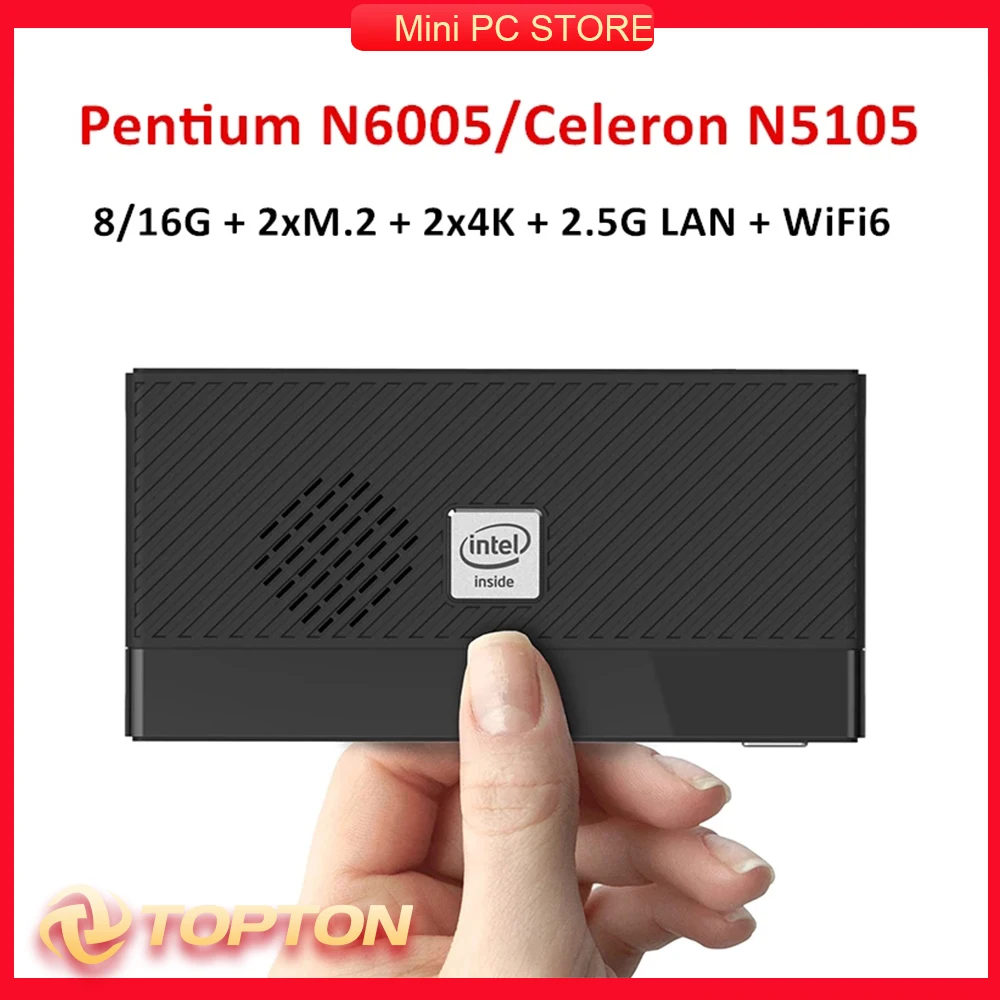 11th Intel Gen Pentium N6005 Celeron N5105 Mini PC Dört Çekirdekli DDR4 NVMe Windows 11 Pro Bilgisayar 2.5 G LAN 2x4K UHD WıFı6 BT5. 2
