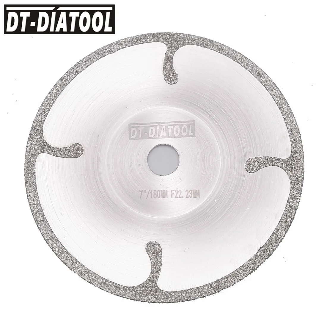 DT-DIATOOL 1 adet Dia 180mm / 7 inç Elektroliz Dışbükey Takviyeli elmas kesim Disk Kaplı Granit Mermer Testere Bıçağı Çap 22.23 MM