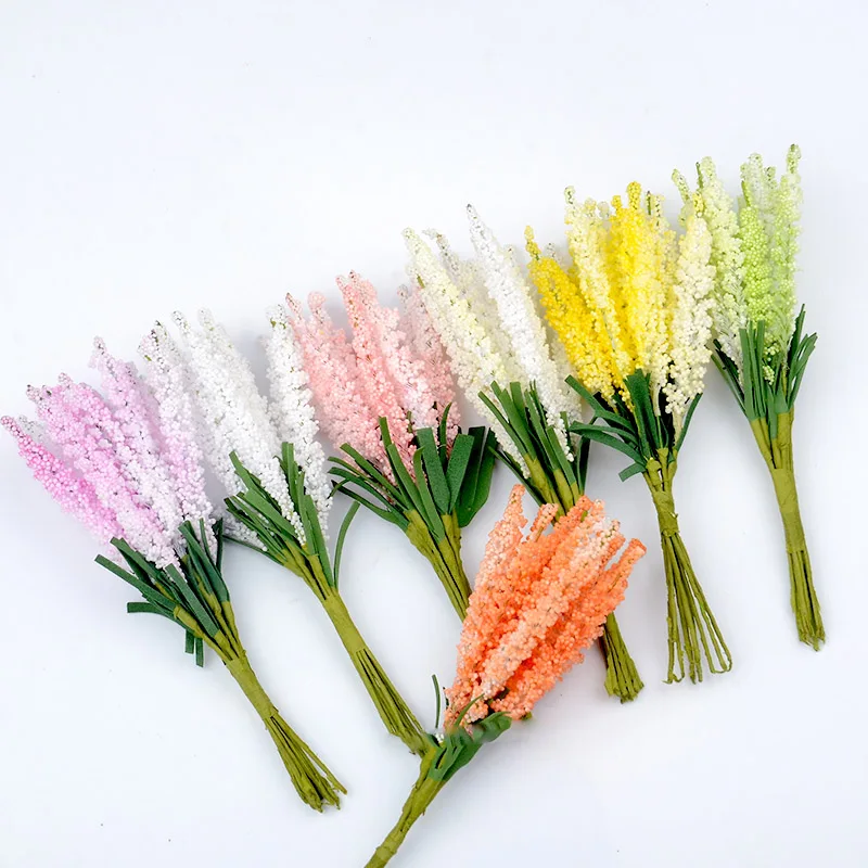 10 adet Ucuz Yapay Mini Lavanta Köpük Gül Çiçek düğün buketi çiçek dekorasyonu Scrapbooking DIY Çelenk Sahte Çiçekler