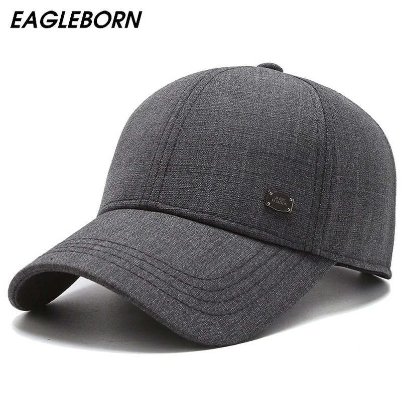 EAGLEBORN Yeni Erkek Şapka Düz Renk Bahar Sonbahar beyzbol şapkası Orta Yaşlı Yaşlı güneşlikli kep Baba Şapka Yüksek Kaliteli Şapka Erkekler için Kapaklar