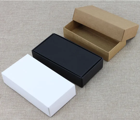 kapaklı 10 adet Boş Karton Kutu, Beyaz / Siyah / Kraft Kağıt Karton Kutu, Büyük Hediye Kutusu Ambalajı