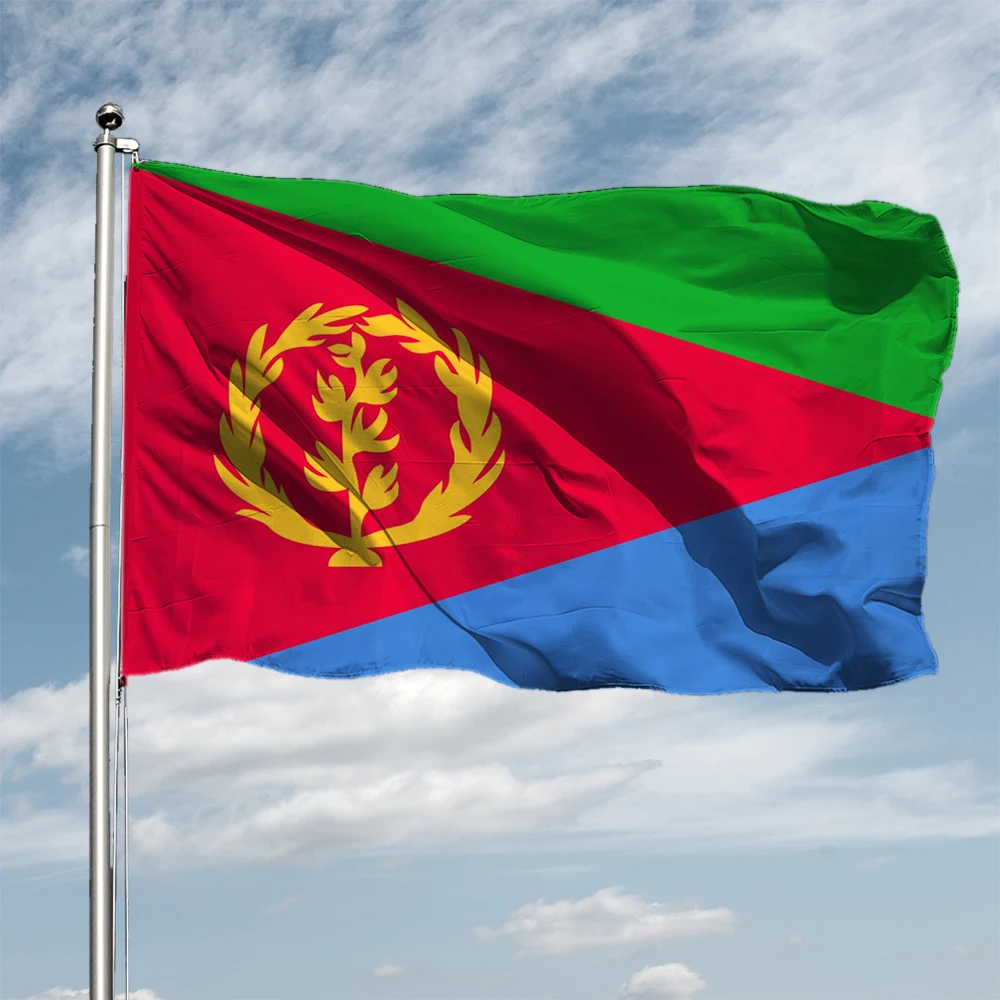 zwjflagshow ücretsiz Kargo Eritre Bayrağı 3X5 Ft Yüksek Kaliteli Polyester Asılı Eritre Ulusal Bayrakları Dekorasyon için