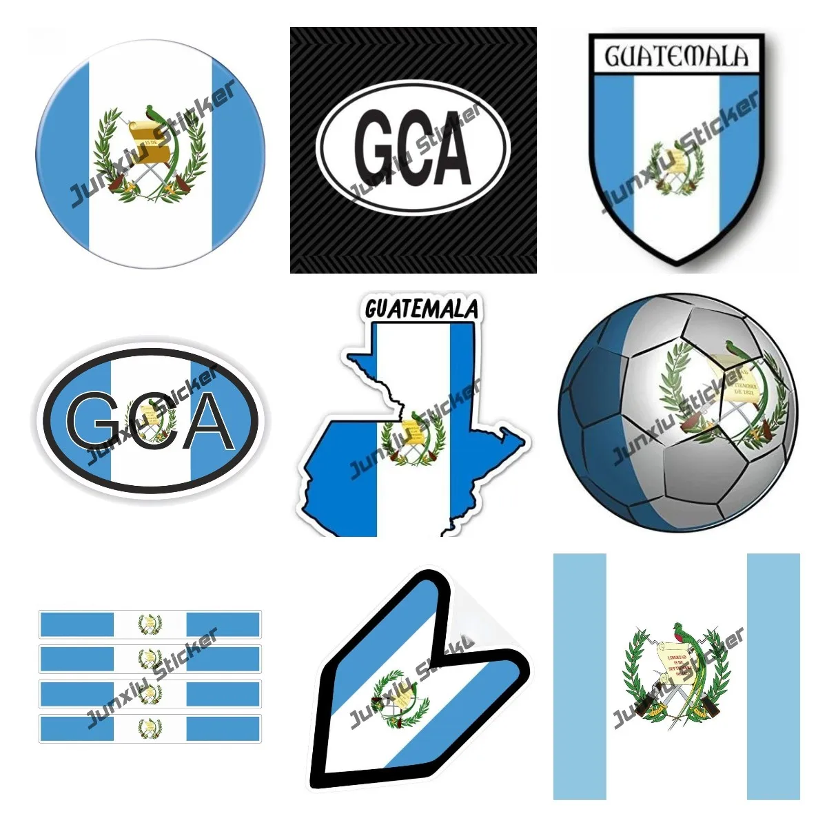Guatemala Haritası Bayrağı Ulusal Amblemi Futbol Sticker Aplike Kaplama Scratch Su Geçirmez Yarış Motosiklet Kask Sticker
